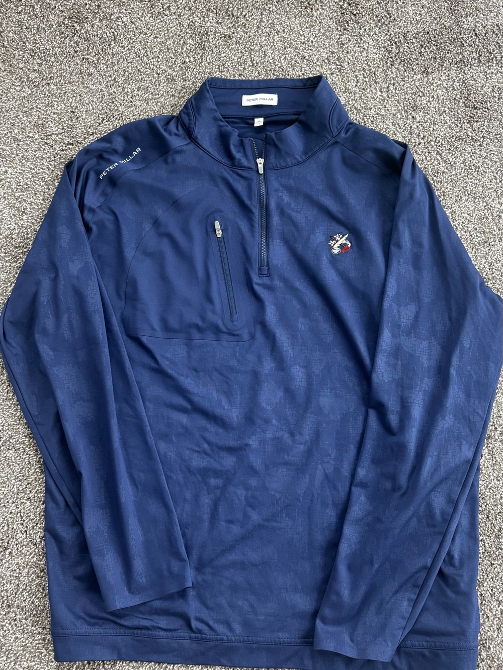 Peter Millar Navy Performance Quarter-Zip Pullover